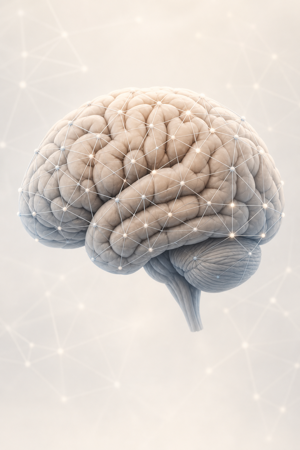 Cerebro con una red de conexiones neuronales